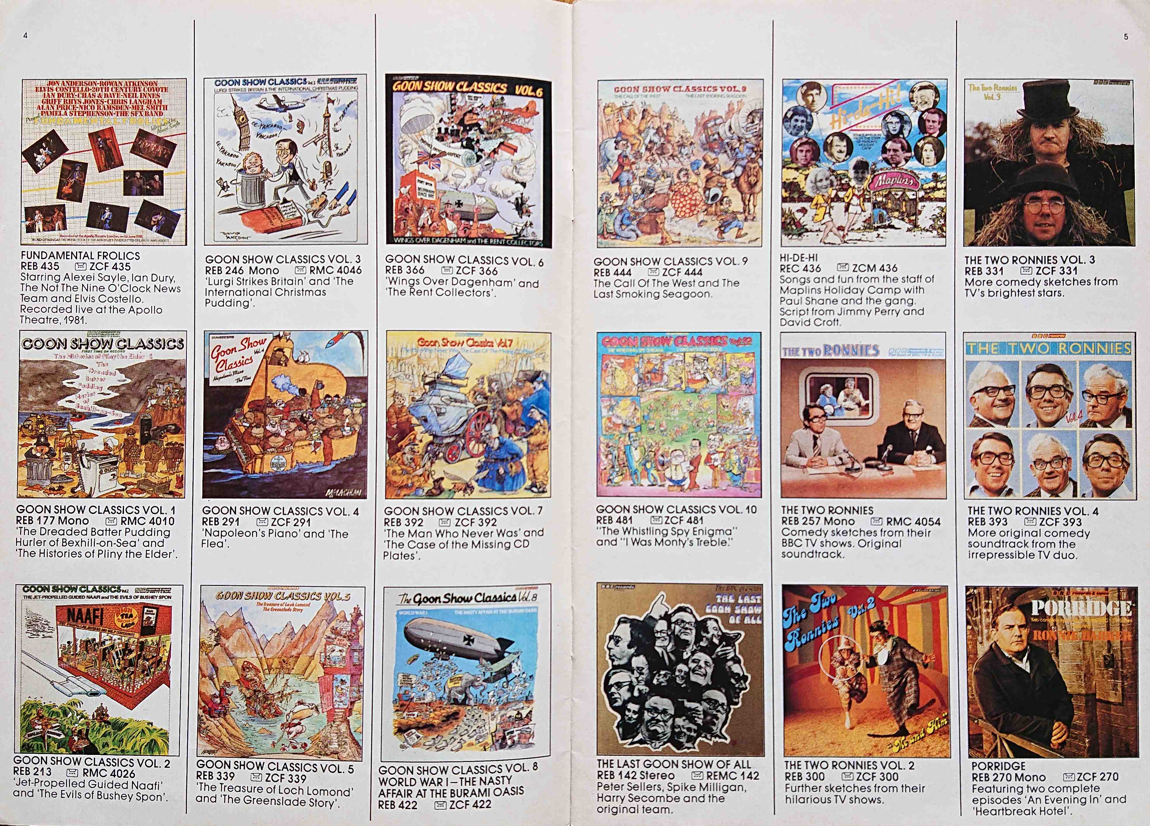 Other pages of catalogue BBC Records catalogue 1982